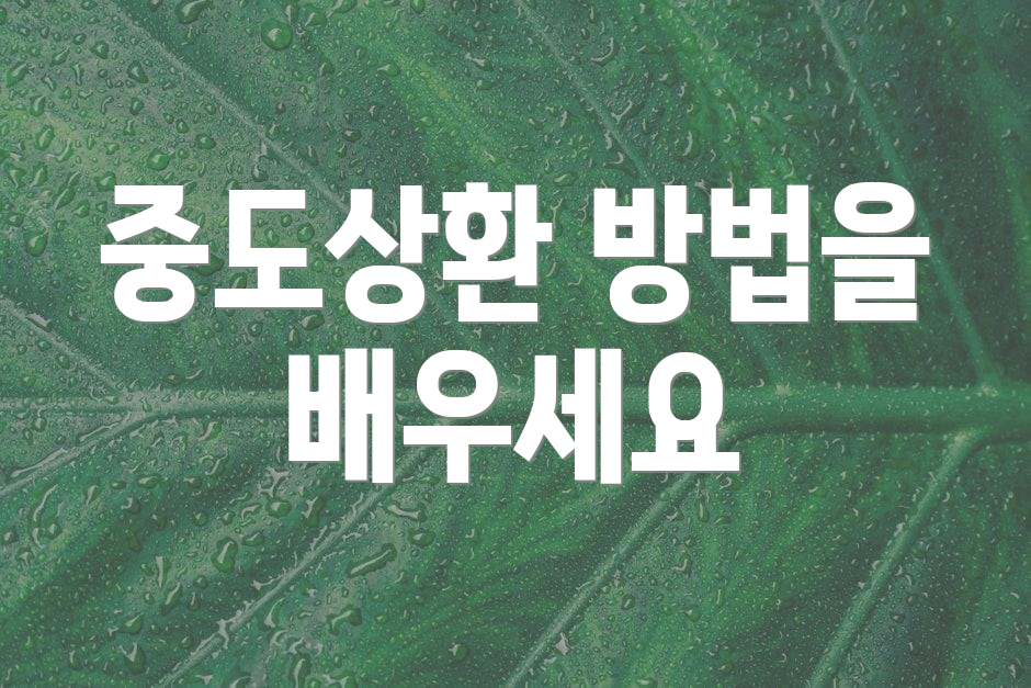 중도상환 방법을 배우세요