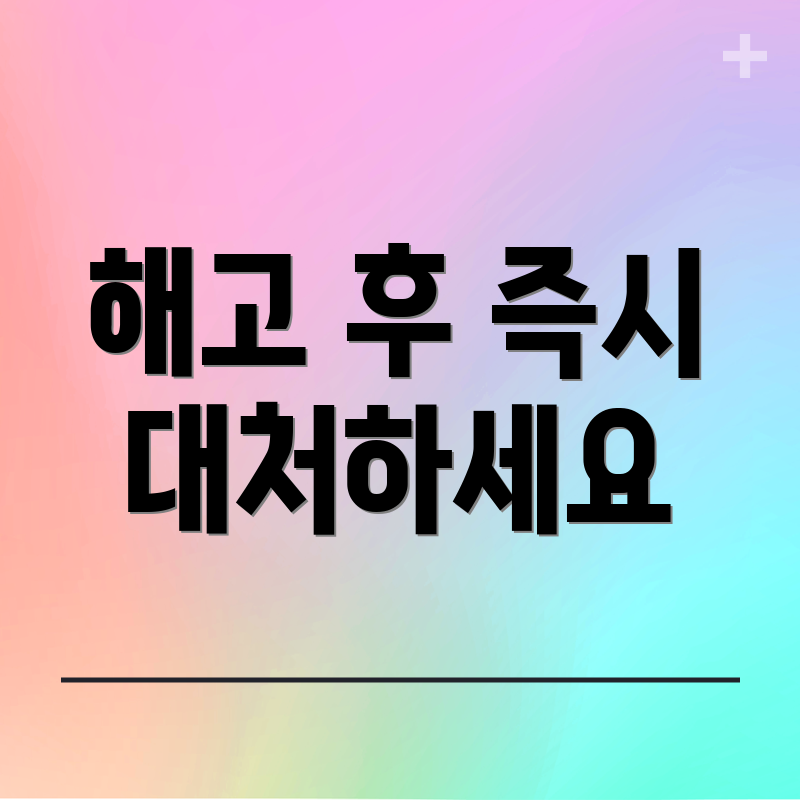 해고 후 즉시 대처하세요