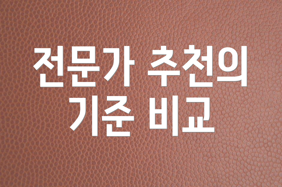 전문가 추천의 기준 비교