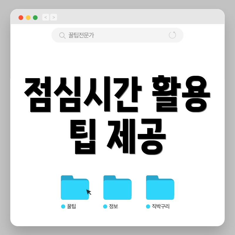 점심시간 활용 팁 제공
