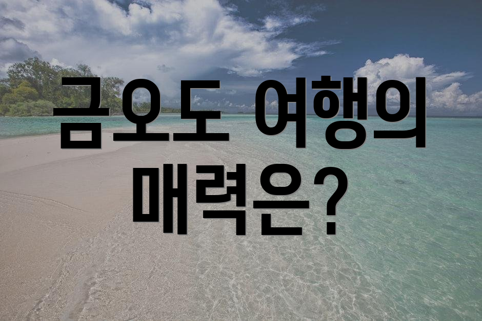 금오도 여행의 매력은?
