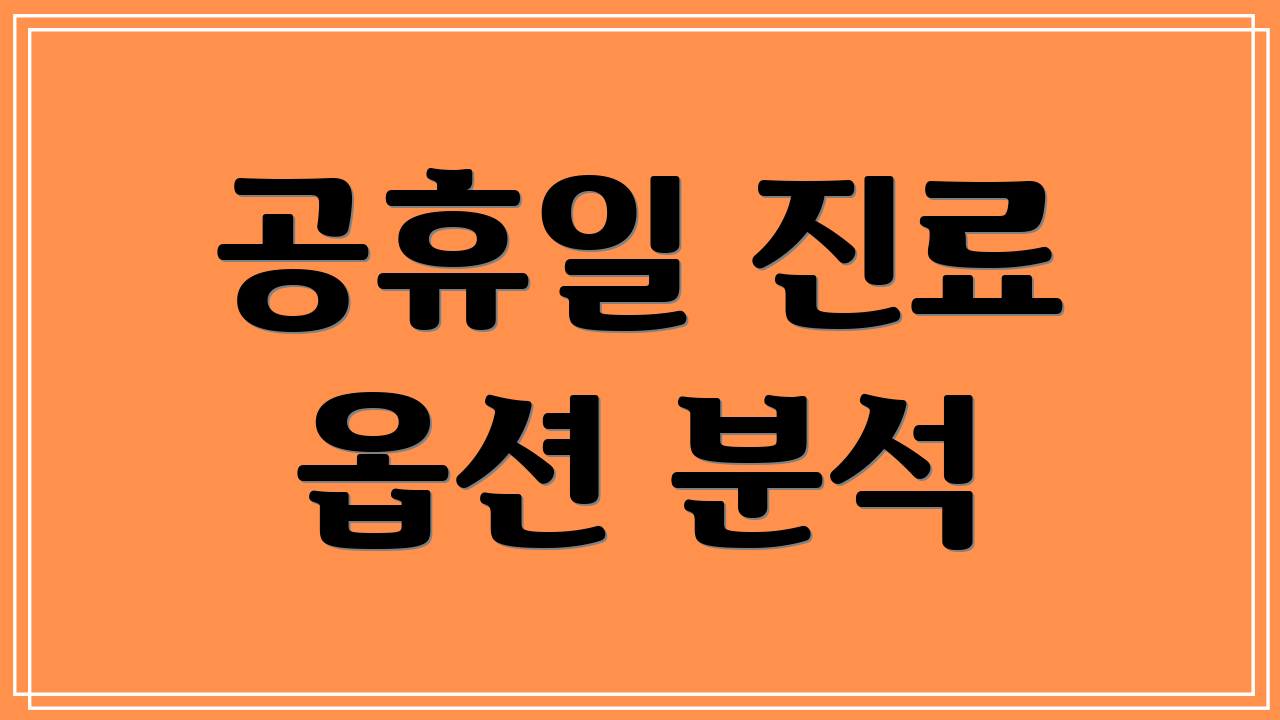 공휴일 진료 옵션 분석
