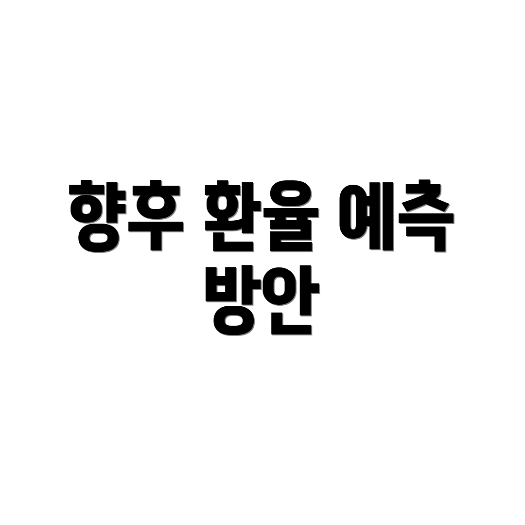 향후 환율 예측 방안