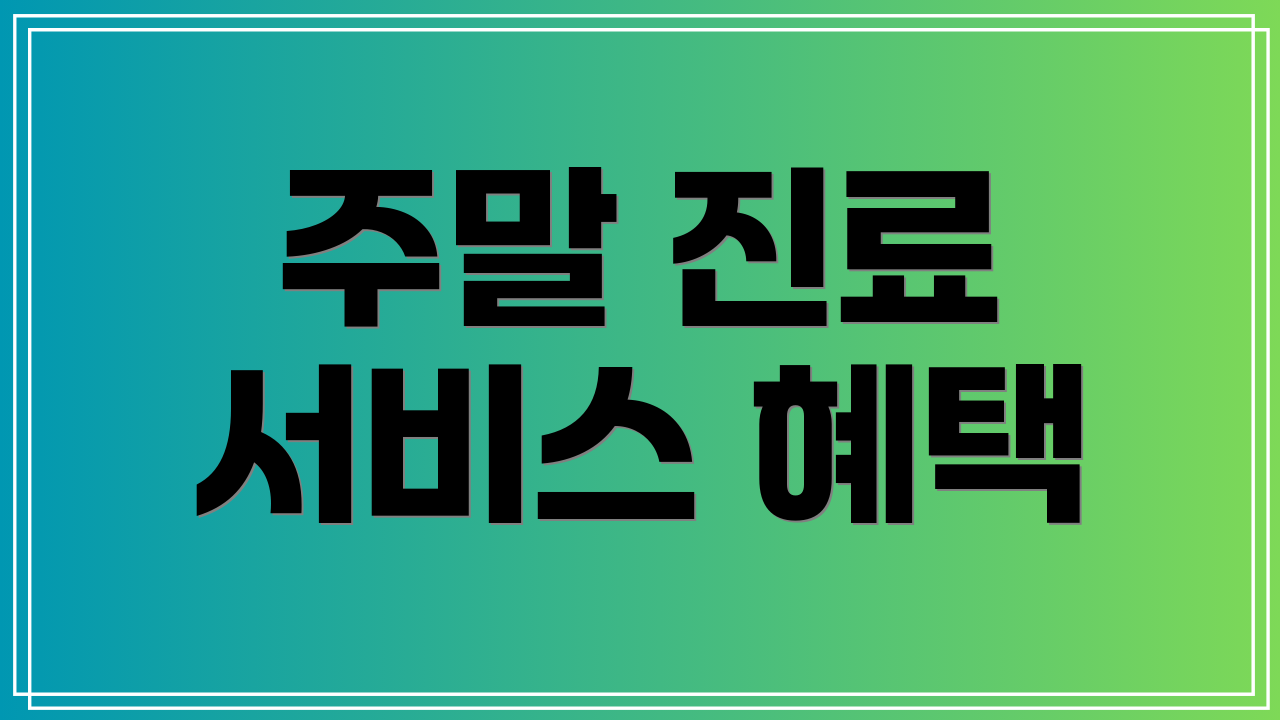 주말 진료 서비스 혜택