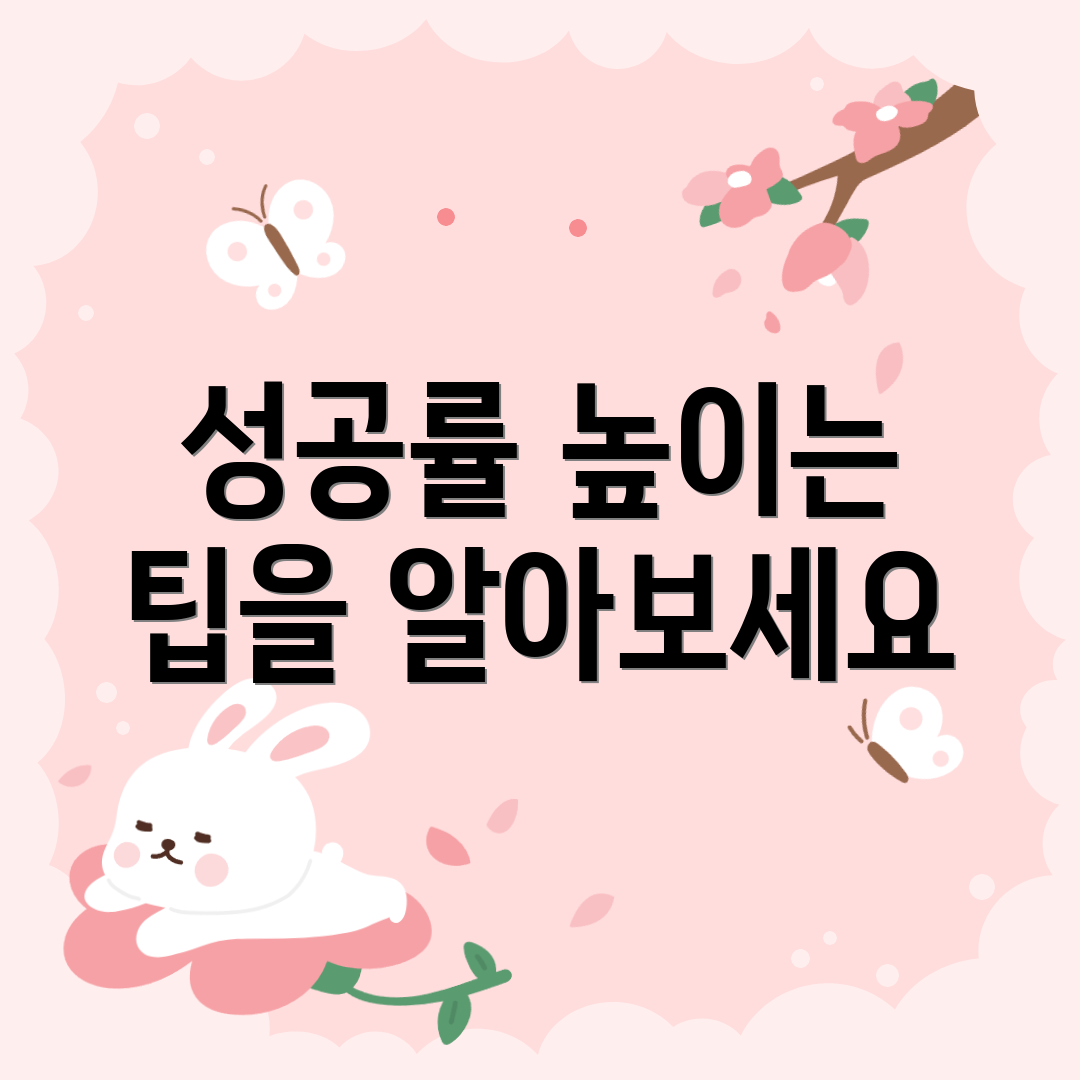 성공률 높이는 팁을 알아보세요