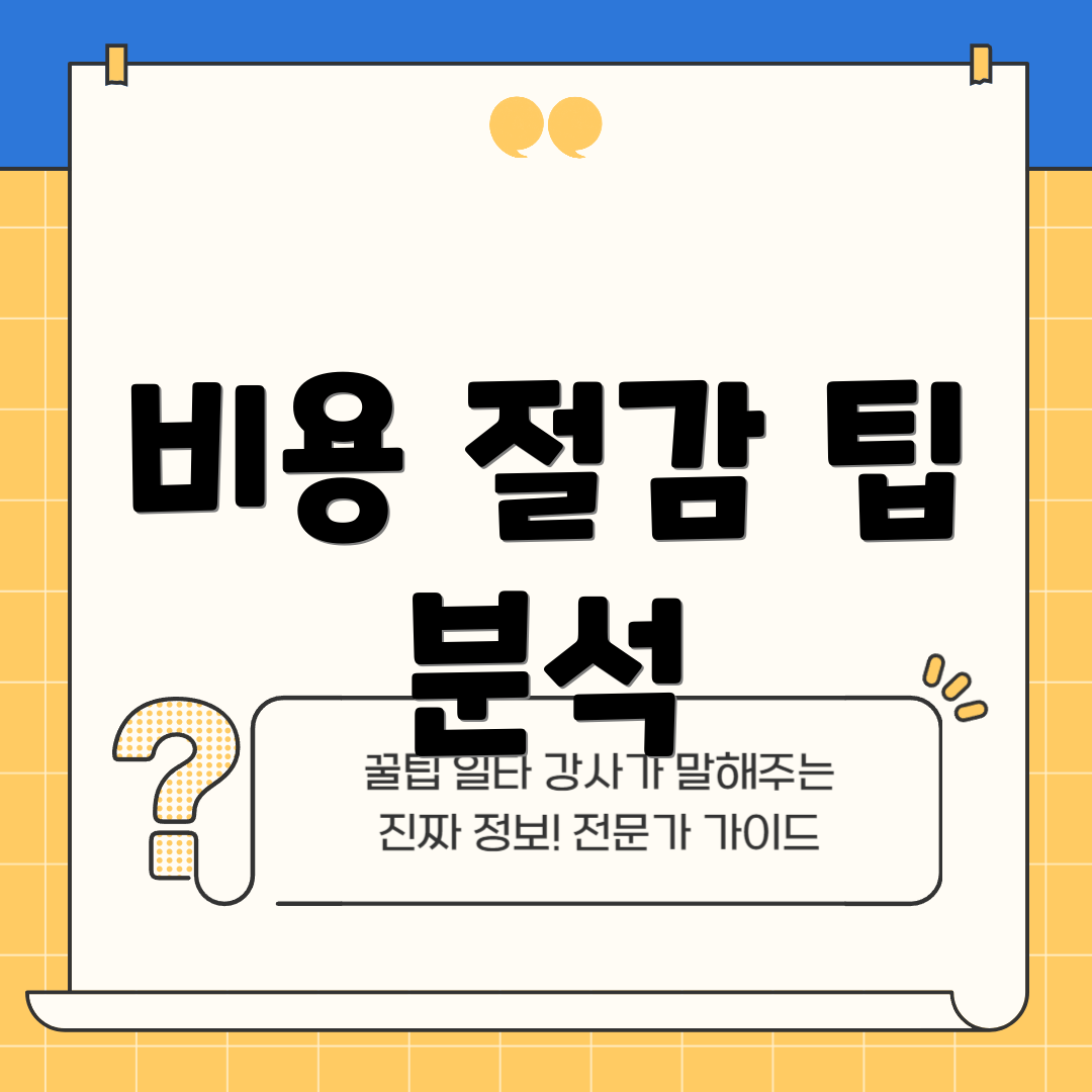 비용 절감 팁 분석