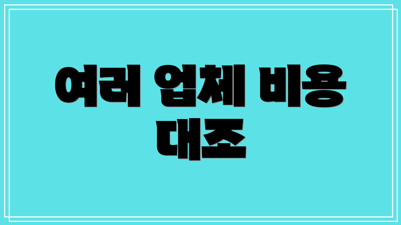 여러 업체 비용 대조