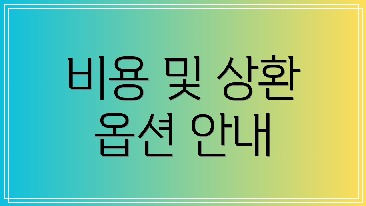 비용 및 상환 옵션 안내